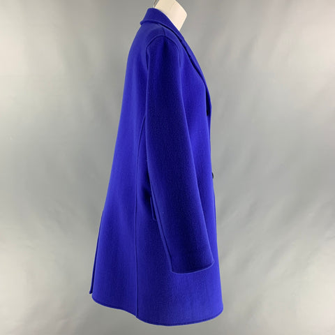 MARC JACOBS Talla 12 Abrigo liso de lana y poliéster morado con botonadura única