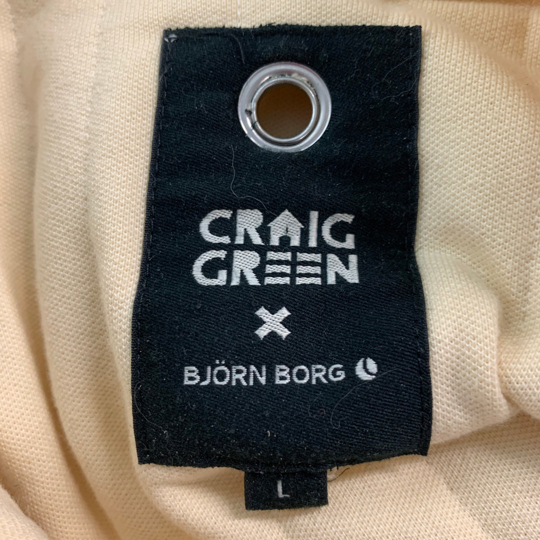 CRAIG GREEN Size L Cream Quilted Cotton Elastane Jacket