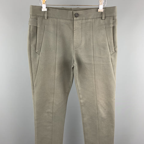 EMPORIO ARMANI Talla 30 Pantalones informales de algodón liso con bragueta y cremallera Pizarra
