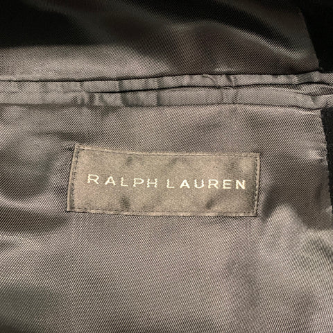 RALPH LAUREN Size 42 Black Solid Cotton Velvet Notch Lapel Sport Coat