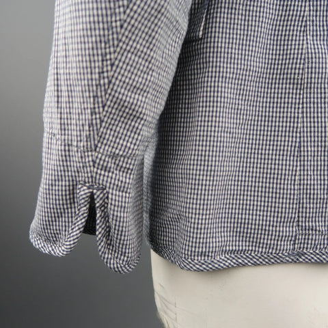 BOGLIOLI XXL 46 Black & White Checkered Cotton Sport Coat BOGLIOLI