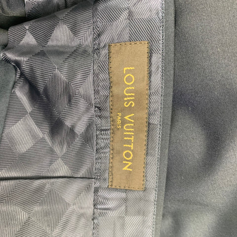 LOUIS VUITTON Size 36 Navy Wool Zip Fly Dress Pants