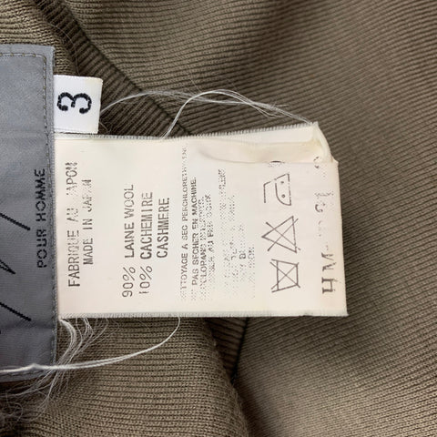 YOHJI YAMAMOTO Size L Sage Wool / Cashmere V-Neck Pullover