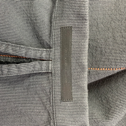 THE VIRIDI-ANNE Size XL Charcoal Stripe Cotton Long Sleeve Shirt