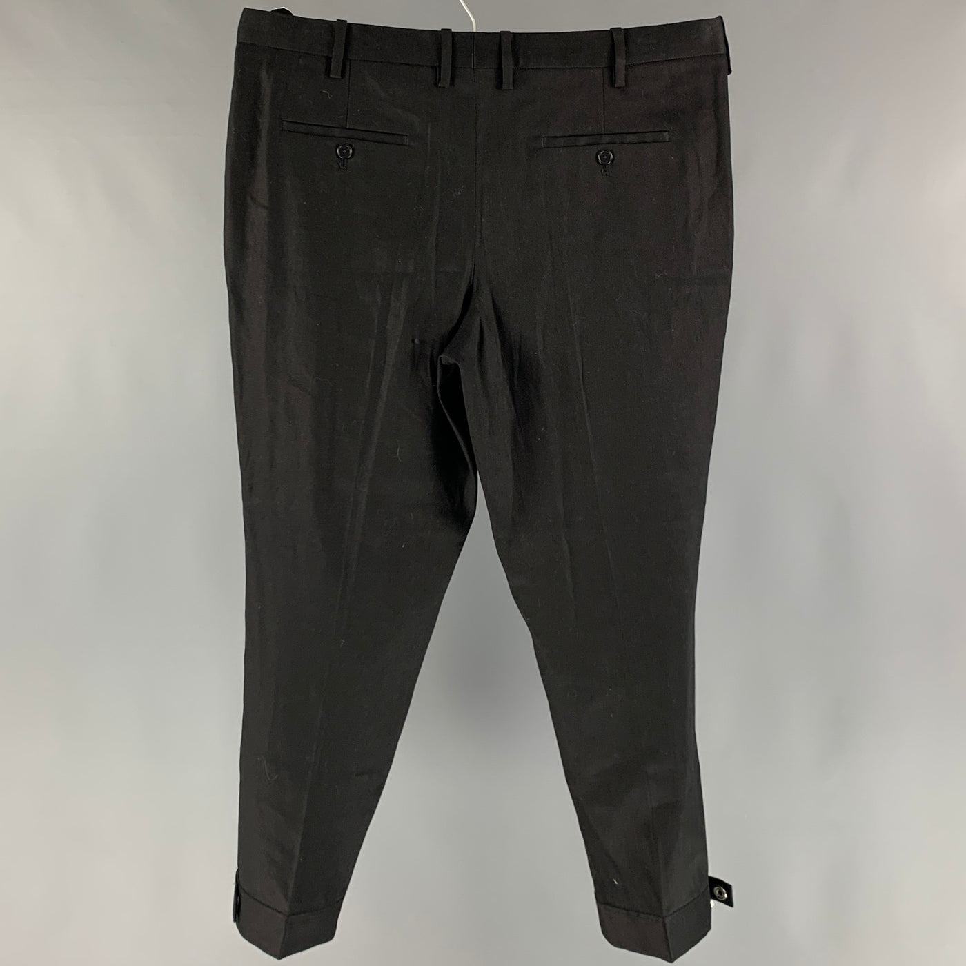 NEIL BARRETT Size 38 Black Cotton Blend Cuffed Dress Pants – Sui