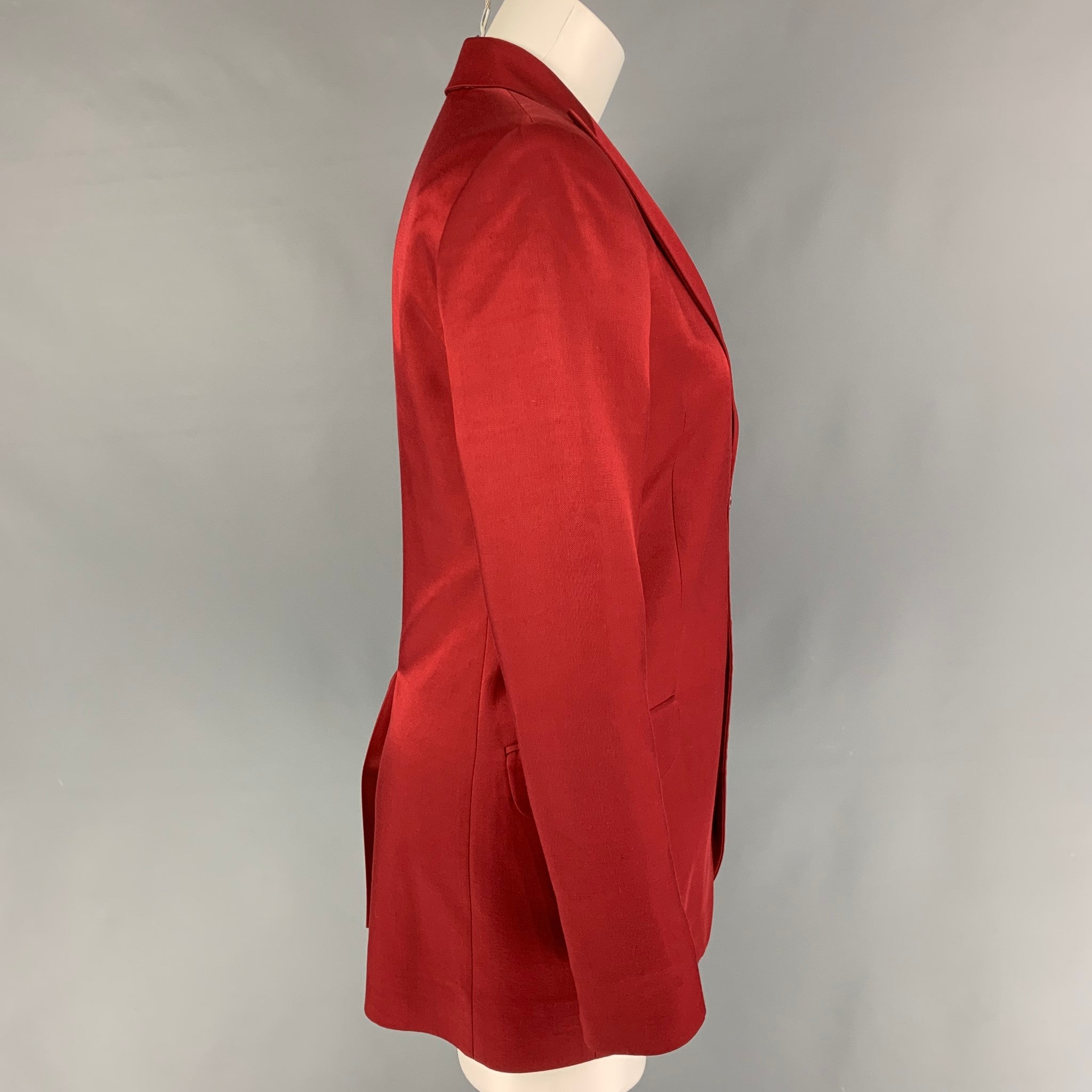 ACNE STUDIOS Size 0 Burgundy Viscose Blend Jacket Blazer