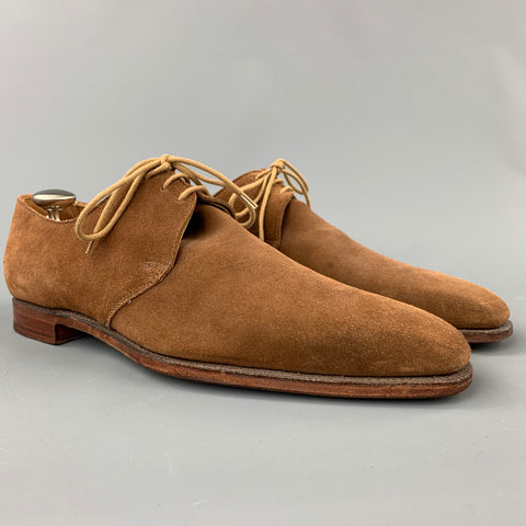 CROCKETT & JONES for BARNEY'S NEW YORK Size 10 Light Brown Suede Lace Up Shoes