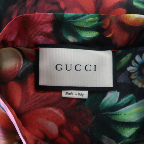 GUCCI by Alessandro Michele Size 6 / IT 42 Floral Silk Ruffled Bow Collar Dress GUCCI
