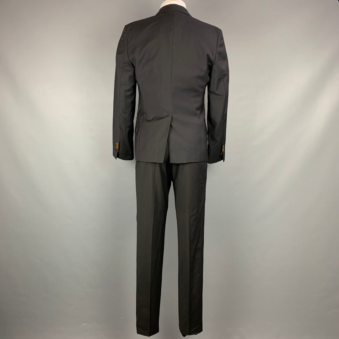 VIVIENNE WESTWOOD MAN Size 38 Navy Wool Peak Lapel Simulated Vest Layer Suit