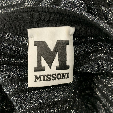 M MISSONI Size 4 Black & Silver Knitted Dress