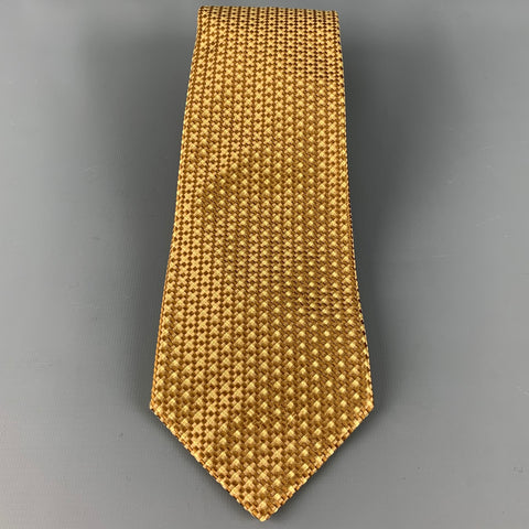 BORRELLI Beige Taupe Checkered Silk Tie