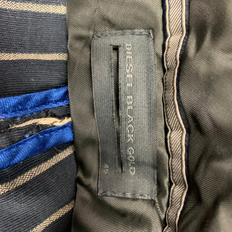 DIESEL / BLACK GOLD Size 30 Navy Cream Stripe Cotton Button Fly Casual Pants