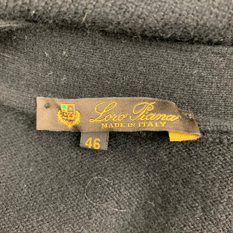 LORO PIANA Size 10 Black Cashmere Buttoned Vest