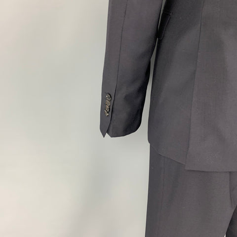BURBERRY LONDON Size 46 Navy Wool Notch Lapel Suit