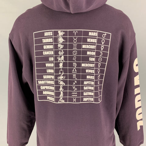 DRIES VAN NOTEN Size S Purple Mauve Zodiac Graphic Cotton Oversized Sweatshirt