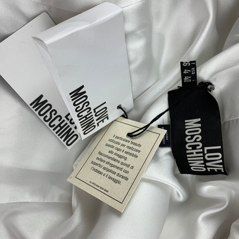 LOVE MOSCHINO Size 4 Cream & Taupe Stripe Cotton Jacket