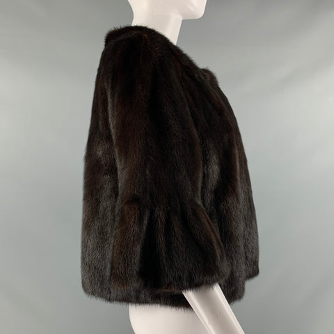 BYTE by TESO Size 6 Brown 3/4 Sleeves Jacket