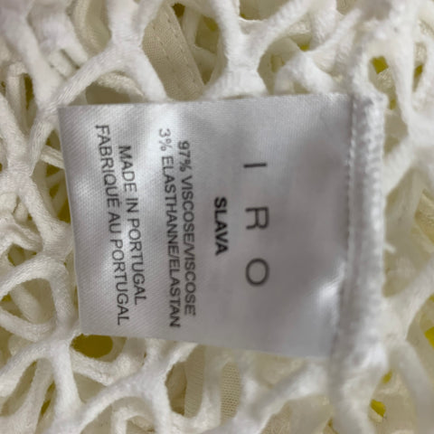 IRO Size XS White Mesh Viscose &  Elastane Crew-Neck Tank Top