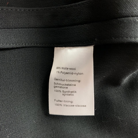 AKRIS Size 8 Black Studded Wool / Nylon Zip Up Jacket