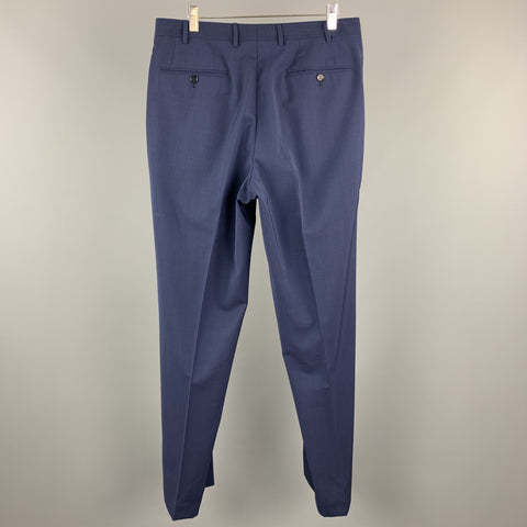 CANALI Size 34 x 35 Navy Wool Zip Fly Dress Pants
