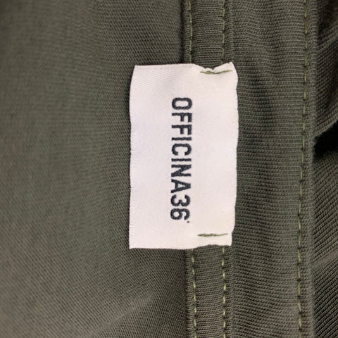 OFFICINA36 Size M Olive Cotton Henley T-shirt