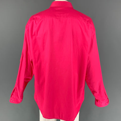 BALENCIAGA Size L Pink Cotton Oversized Long Sleeve Shirt