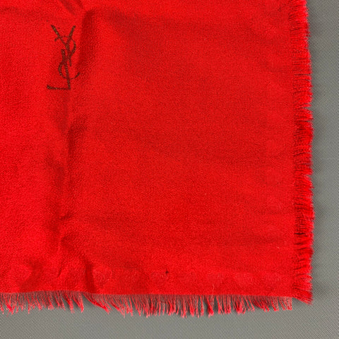 YSL Red Gold Heart Pocket Square