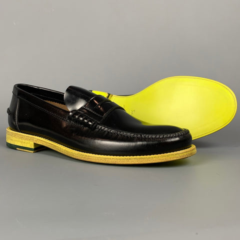 PS by PAUL SMITH Size 9 Black & Green Leather Slip On Loafers