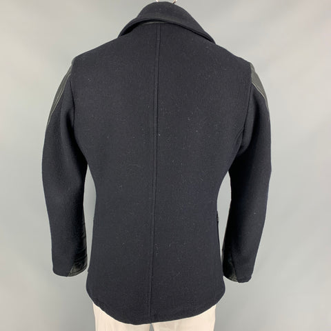 SCHOTT Chaquetón cruzado de tejidos mixtos negro talla L