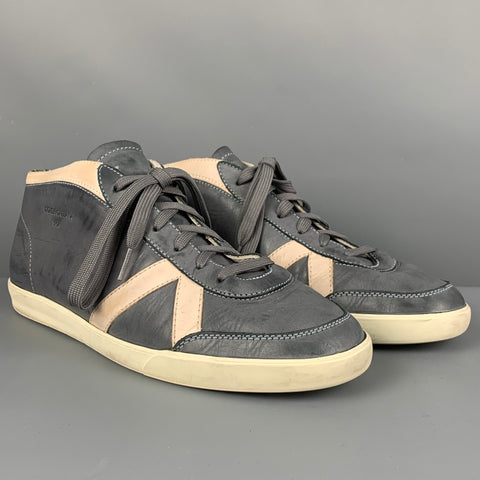 DOLCE &amp; GABBANA SPORT Taille 9 Baskets basses en cuir gris crème color block
