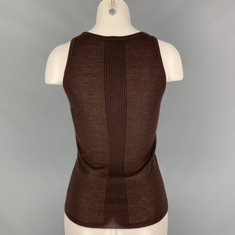 BOTTEGA VENETA Size S Brown Cashmere Knitted Tank Top