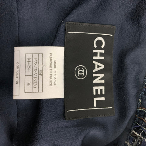 CHANEL M4298 06P Taille 4 Veste boucle multicolore marine