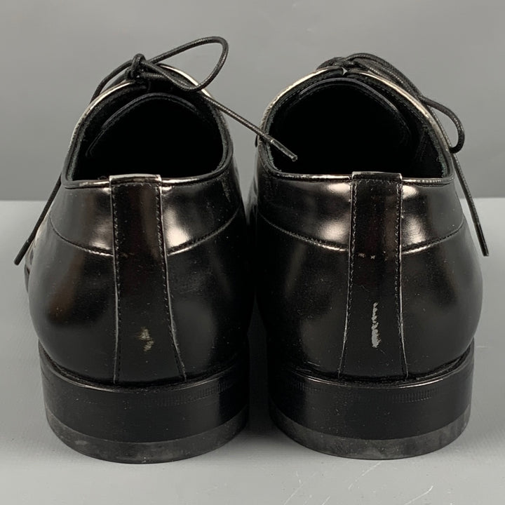 JIL SANDER Size 9.5 Black Silver Ombre Lace-Up Shoes