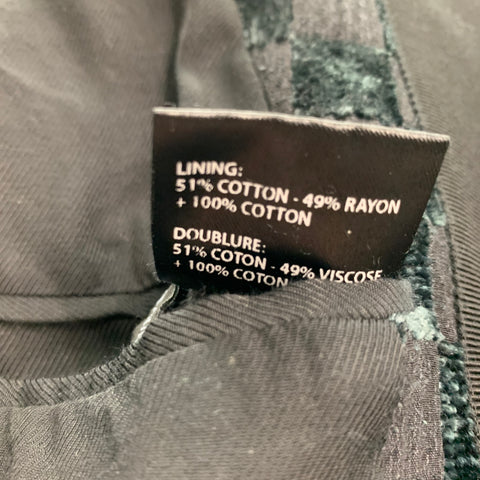 HAIDER ACKERMANN Size S Blue Black Checkered Rayon Blend Coat