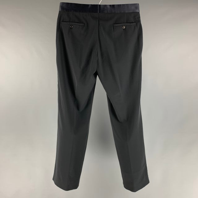 blue dress for baby girl GIORGIO ARMANI Size 34 Black Solid Polyester Elastane Tuxedo Dress Pants