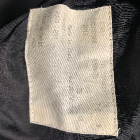 BATTISTONI Size 38 Black Solid Wool Peak Lapel Tuxedo