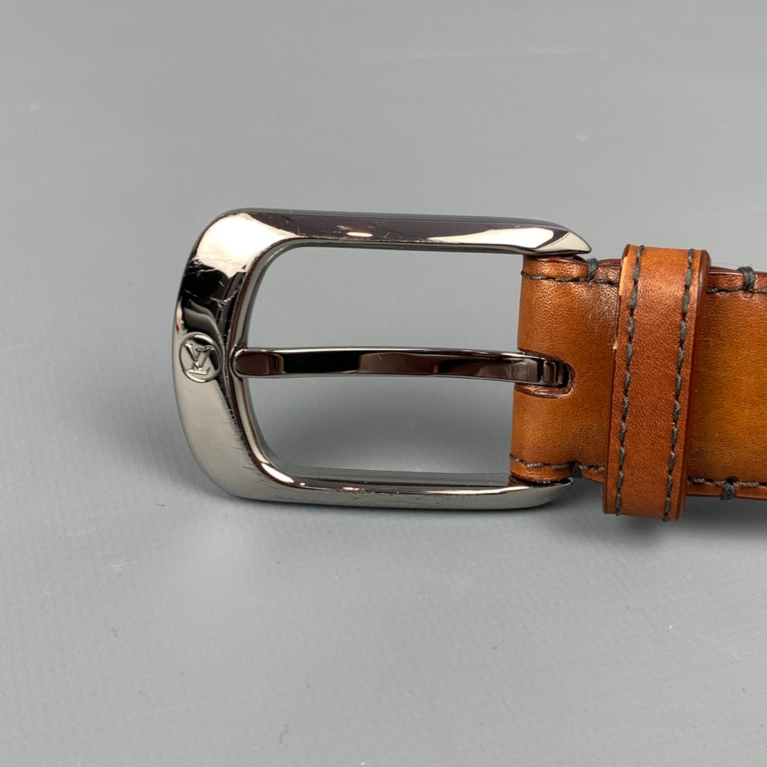 LOUIS VUITTON Size 36 Cognac Leather Belt