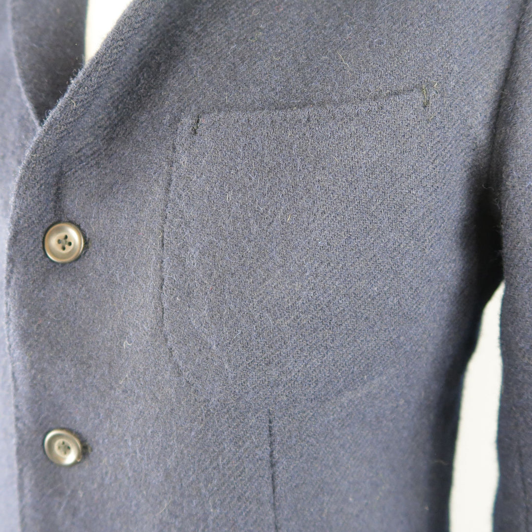 45rpm L-XL / JP 5 Navy Wool Twill Patch Pocket Soft Shoulder Jacket