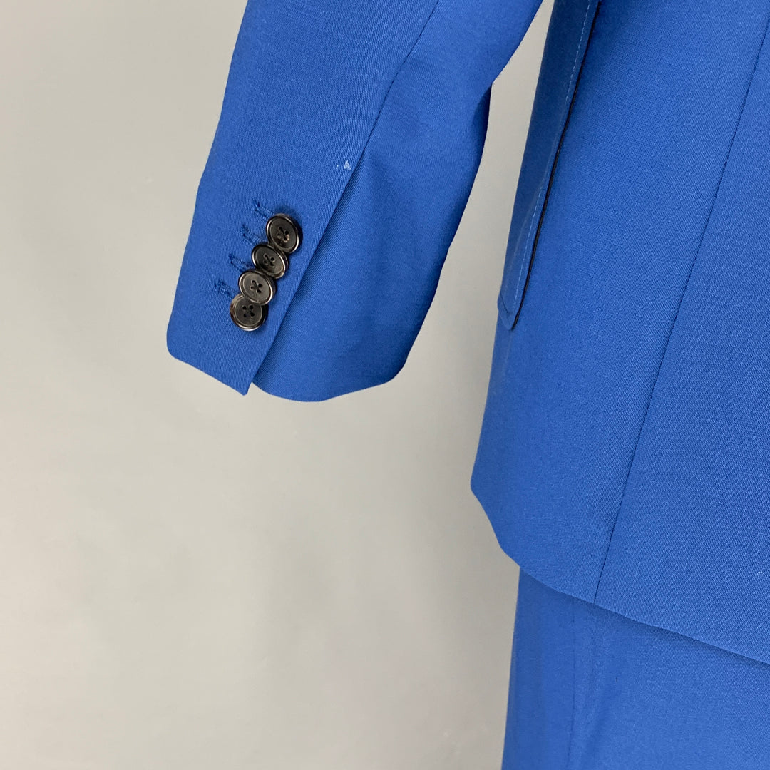 3.1 PHILLIP LIM Size 40 Royal Blue Wool Blend Notch Lapel Suit