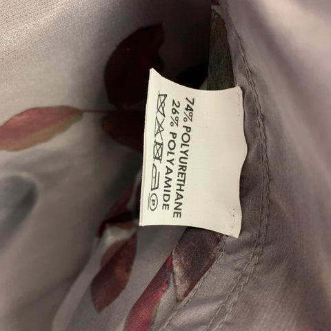 DRIES VAN NOTEN Size XS Grey & Pink Floral Polyurethane Bend Belted Trench Coat