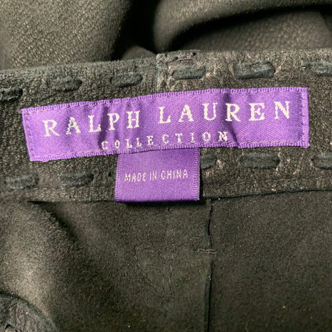 RALPH LAUREN COLLECTION by Size 10 Black Suede Western Casual Pants