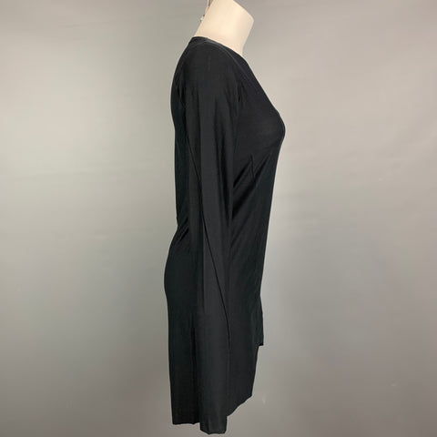 LOST & FOUND Size XS Black Cotton Asymmetrical Long Sleeve Dress