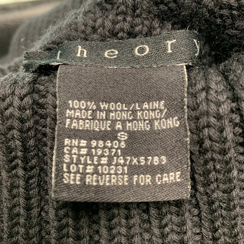 THEORY Size S Black Wool Turtleneck Casual Top