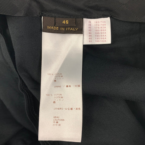 LOUIS VUITTON Size 36 Black Cotton Zip Fly Dress Pants