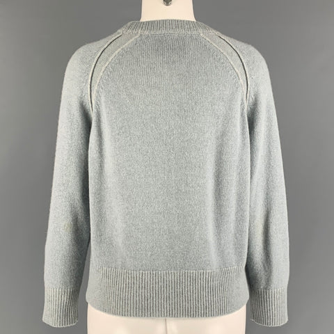 BROCHU WALKER Taille S Pull à col rond uni en cachemire bleu clair