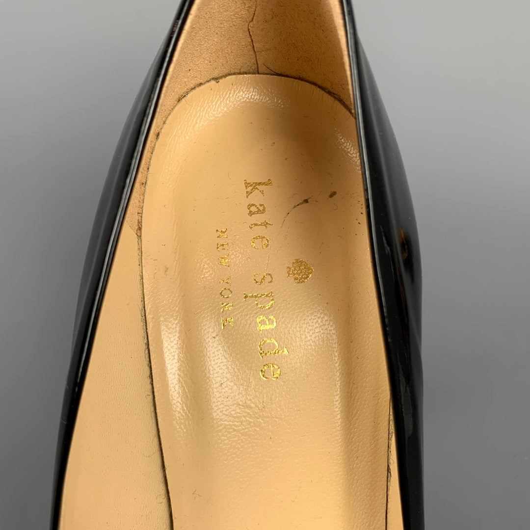 KATE SPADE Size 6 Black Patent Leather Leopard Print Calf Hair Pumps