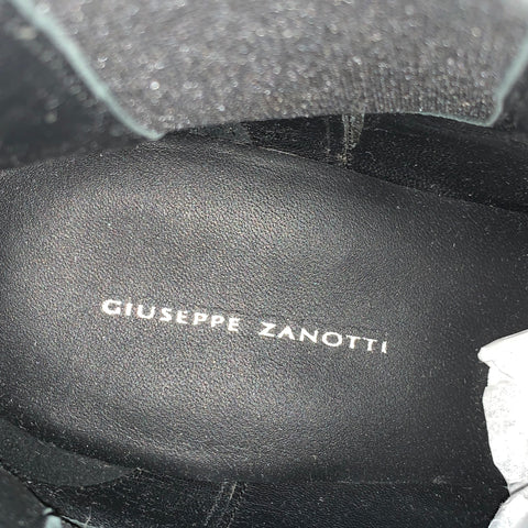 GIUSEPPE ZANOTTI Size 10.5 Black Leather Pull On Boots