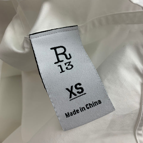 R13 Size XS White Cotton Oversized Button Up Long Sleeve Shirt