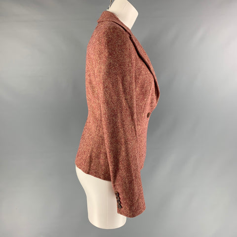 PIAZZA SEMPIONE Talla 6 Blazer de lana y lycra color crema burdeos