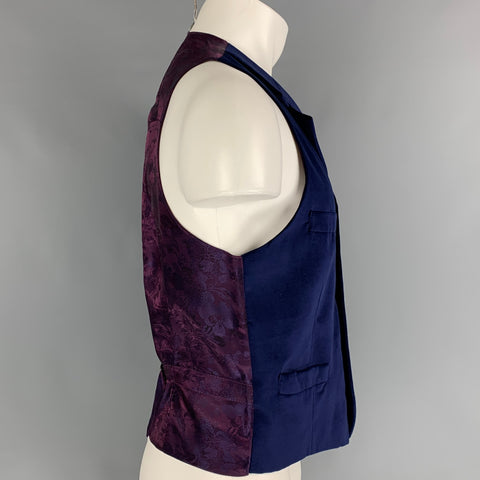 DUCHAMP Size 38 Dark Purple Cotton Buttoned Vest